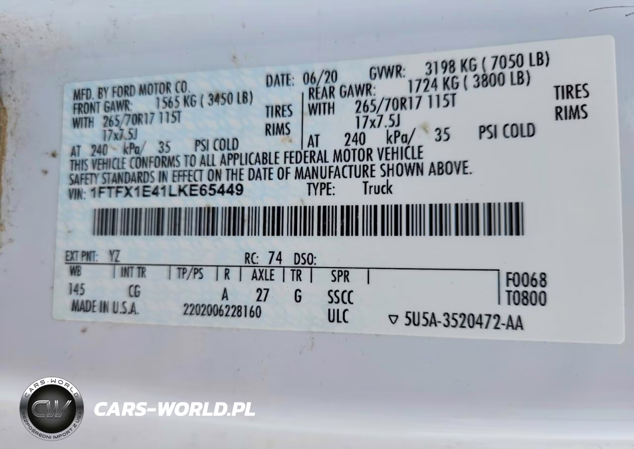 2020 Ford F150 Super Cab VIN:1FTFX1E41LKE65449 - 12