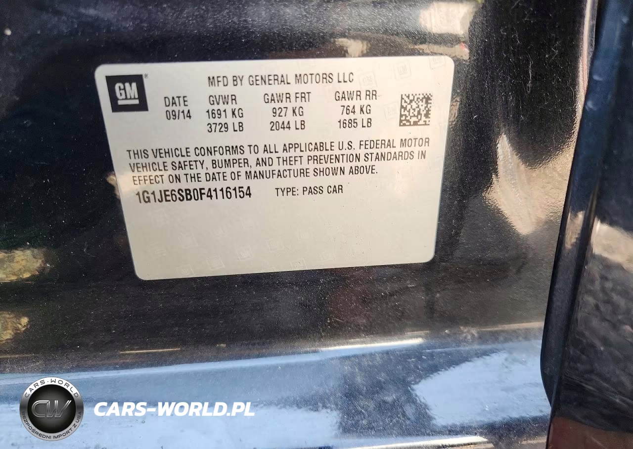 2015 Chevrolet Sonic Ltz VIN:1G1JE6SB0F4116154 - 12