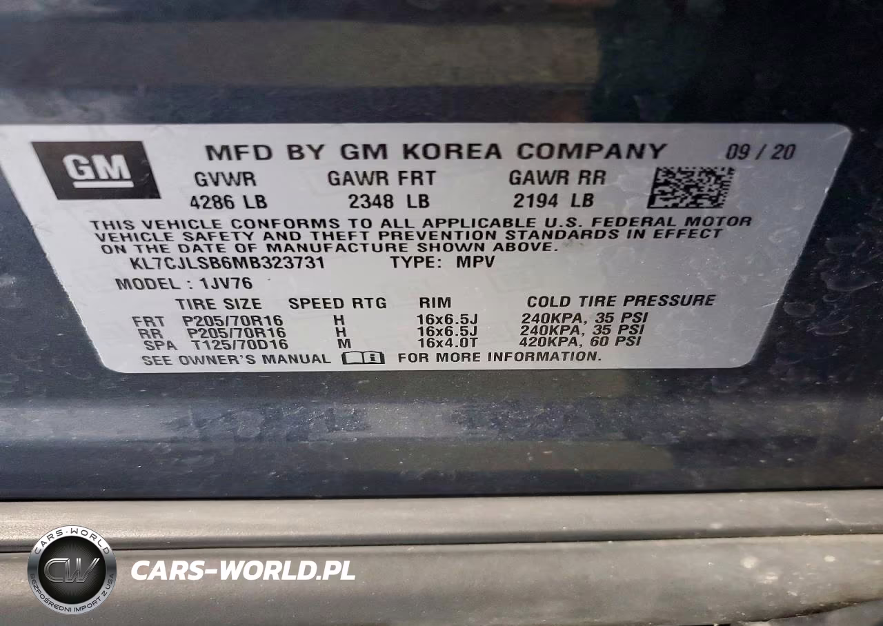 2021 Chevrolet Trax 1Lt VIN:KL7CJLSB6MB323731 - 13