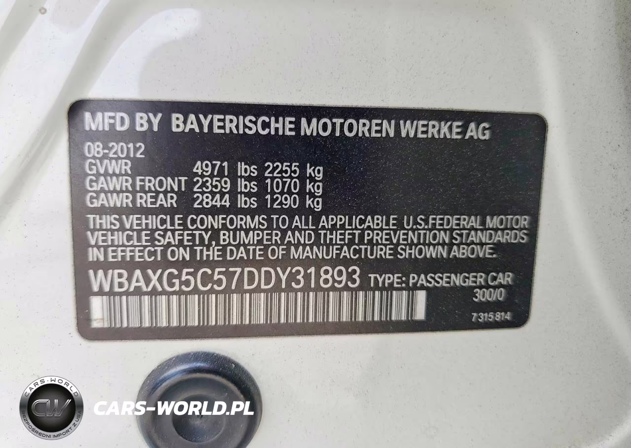 2013 BMW 528 I VIN:WBAXG5C57DDY31893 - 13
