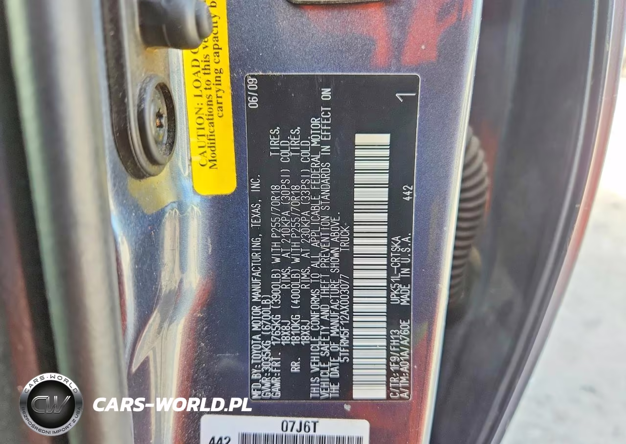 2010 Toyota Tundra Double Cab Sr5 VIN:5TFRM5F12AX003077 - 12