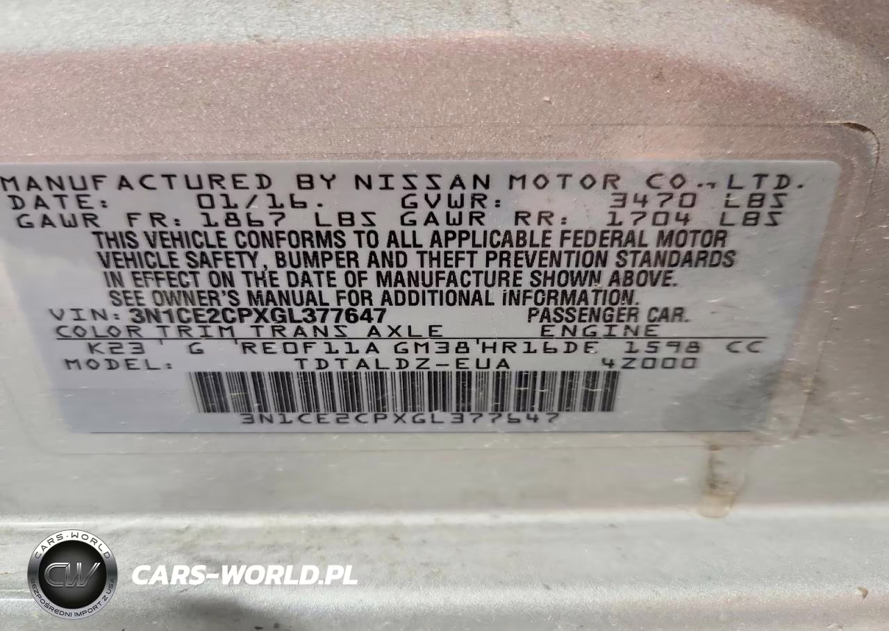 2016 Nissan Versa Note Sv VIN:3N1CE2CPXGL377647 - 13