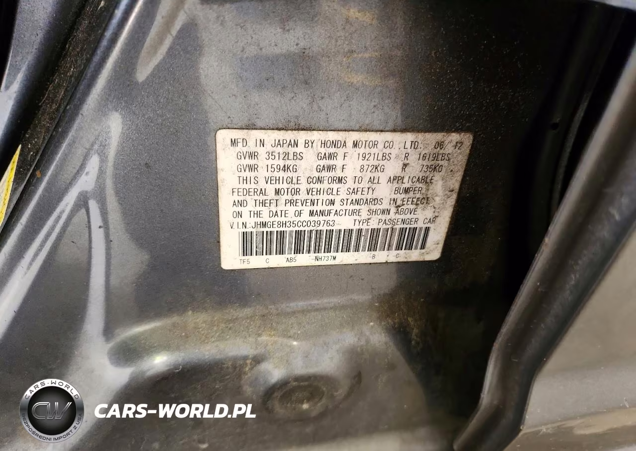 2012 Honda Fit VIN:JHMGE8H35CC039763 - 13