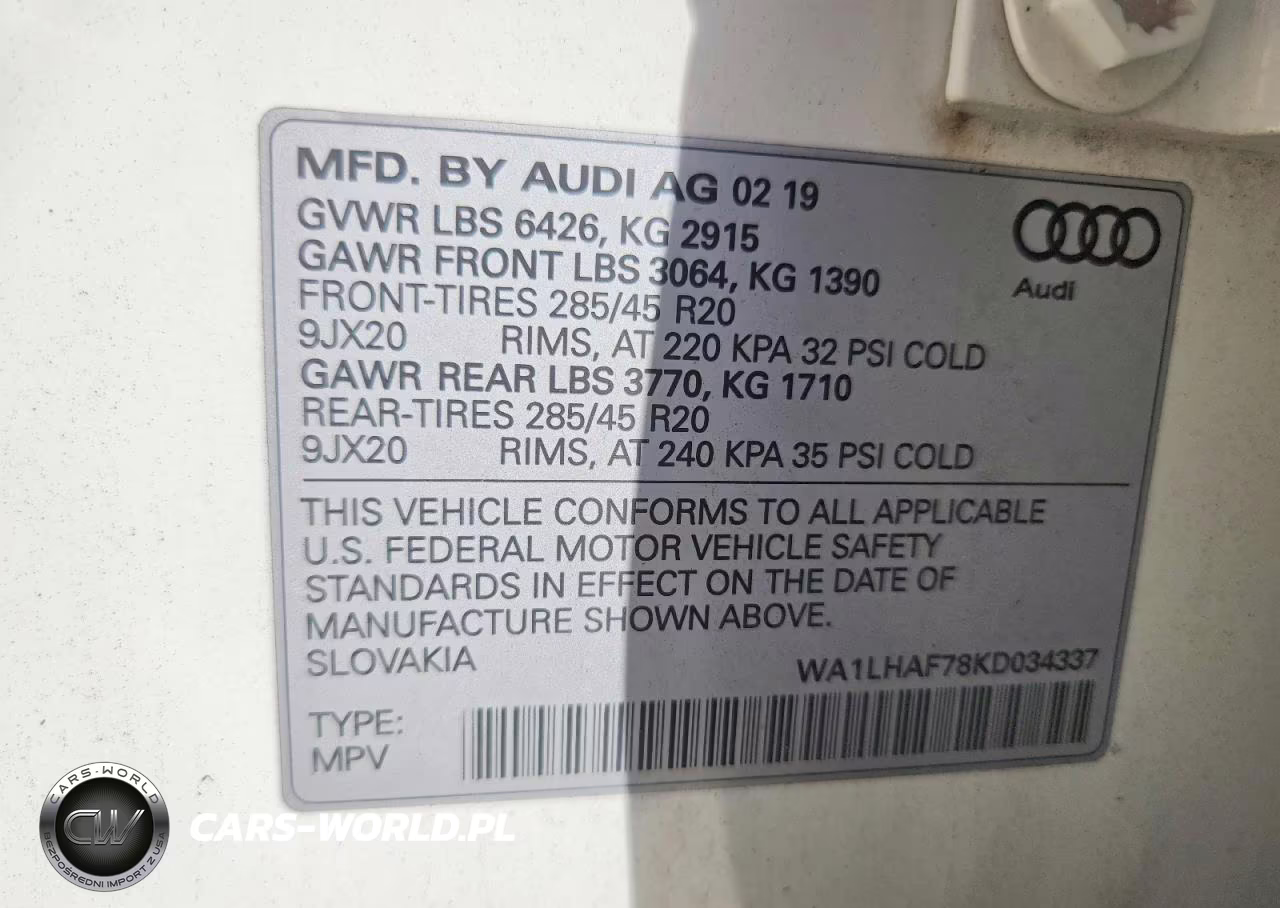 2019 Audi Q7 Premium Plus VIN:WA1LHAF78KD034337 - 13