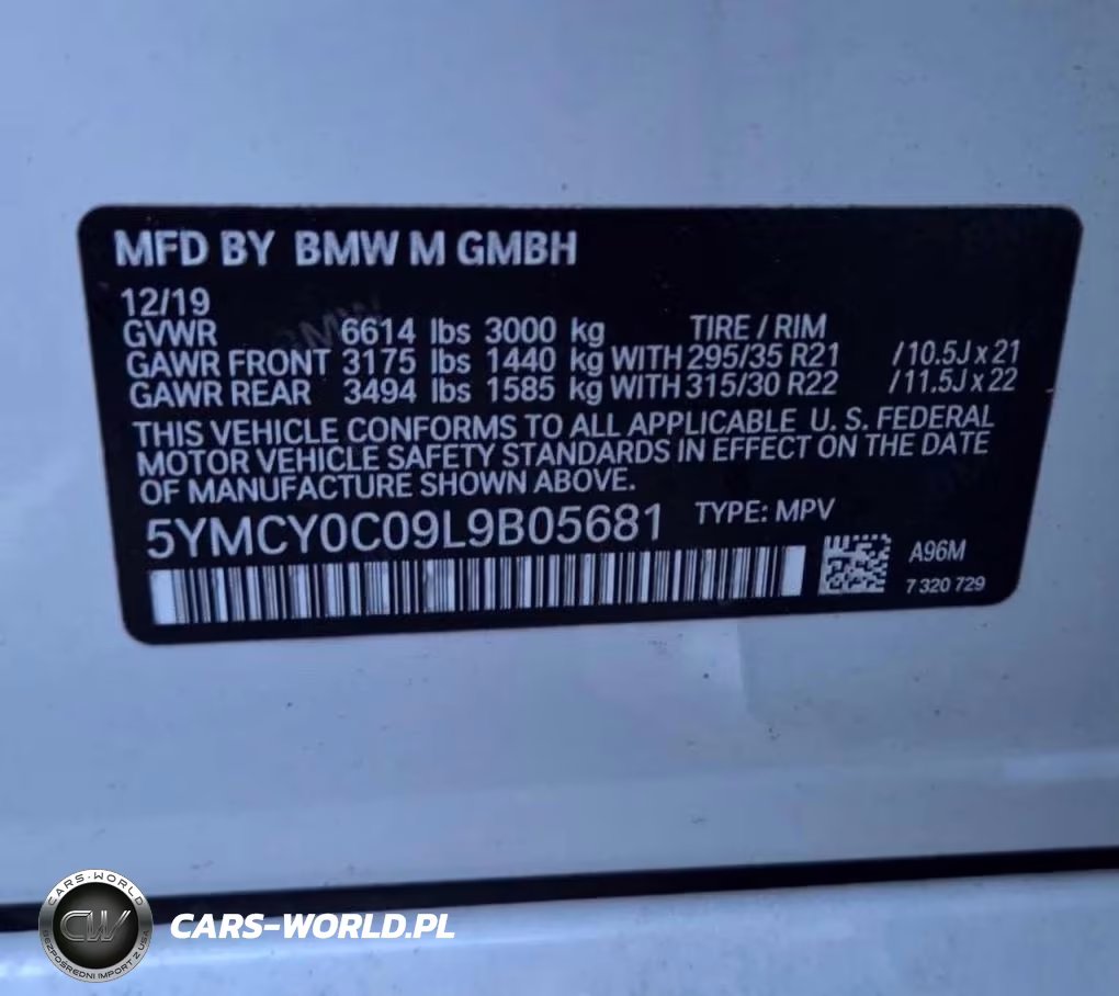 2020 BMW X6 M VIN:5YMCY0C09L9B05681 - 11
