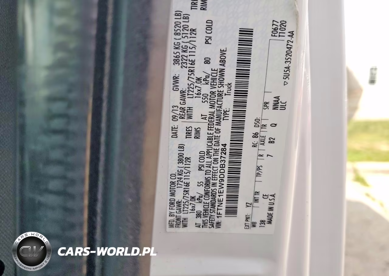 2013 Ford Econoline E150 Van VIN:1FTNE1EW9DDB37284 - 13