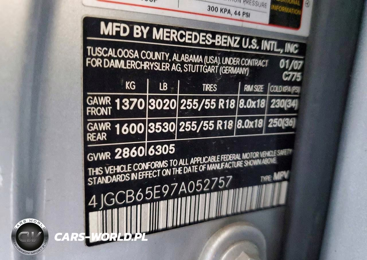 2007 Mercedes-Benz R 350 VIN:4JGCB65E97A052757 - 13