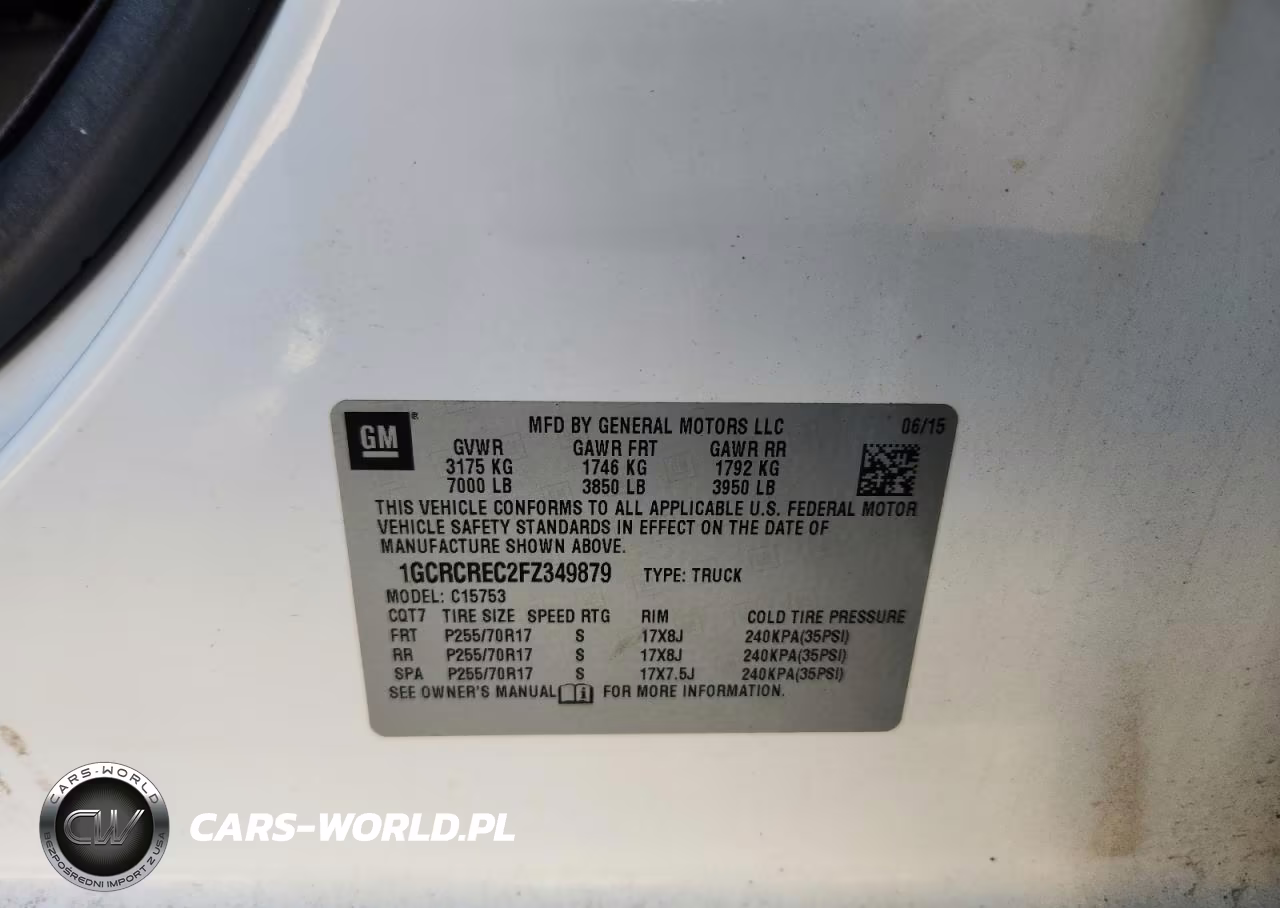 2015 Chevrolet 1500 Picku VIN:1GCRCREC2FZ349879 - 12