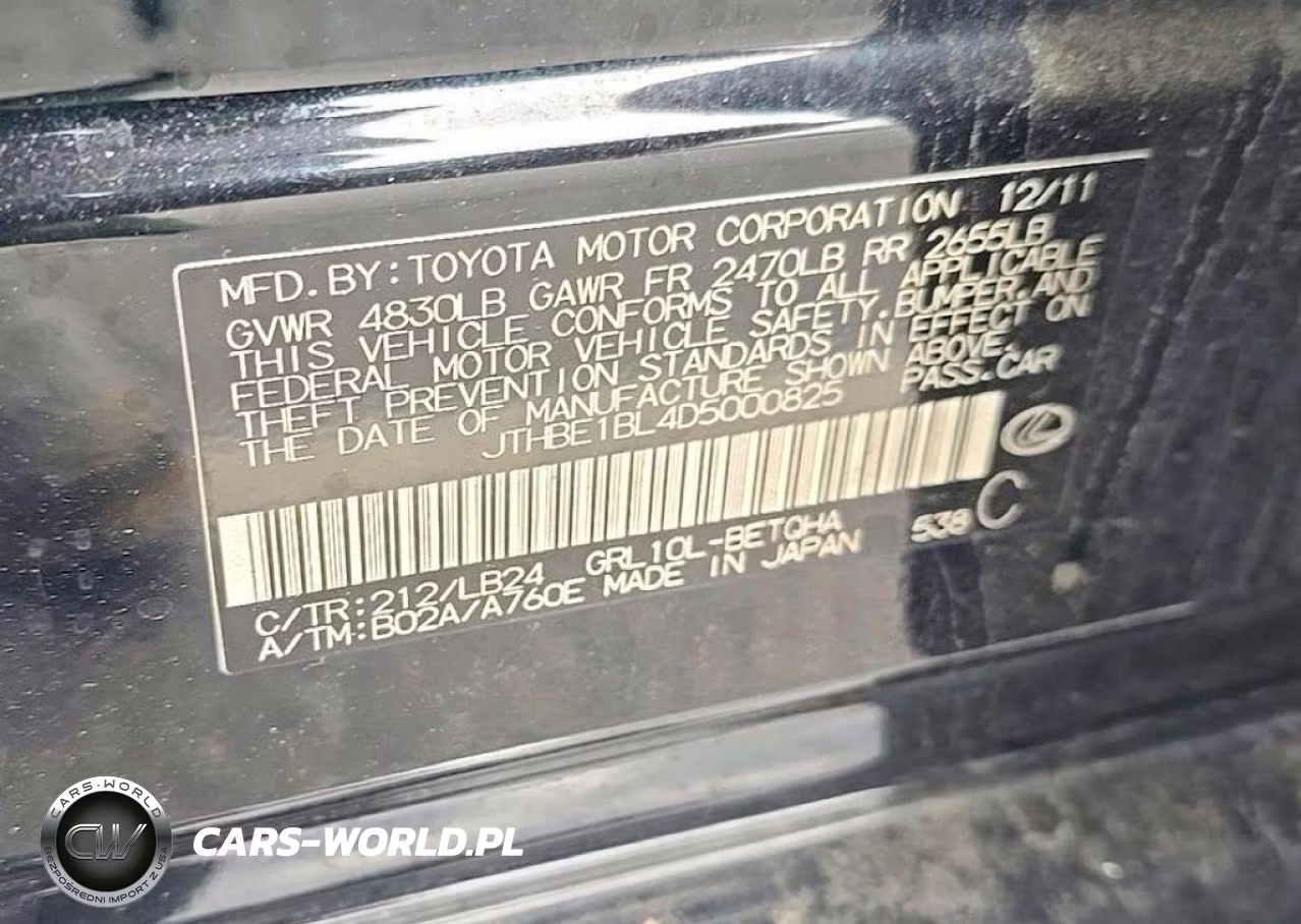 2013 Lexus Gs 350 VIN:JTHBE1BL4D5000825 - 10