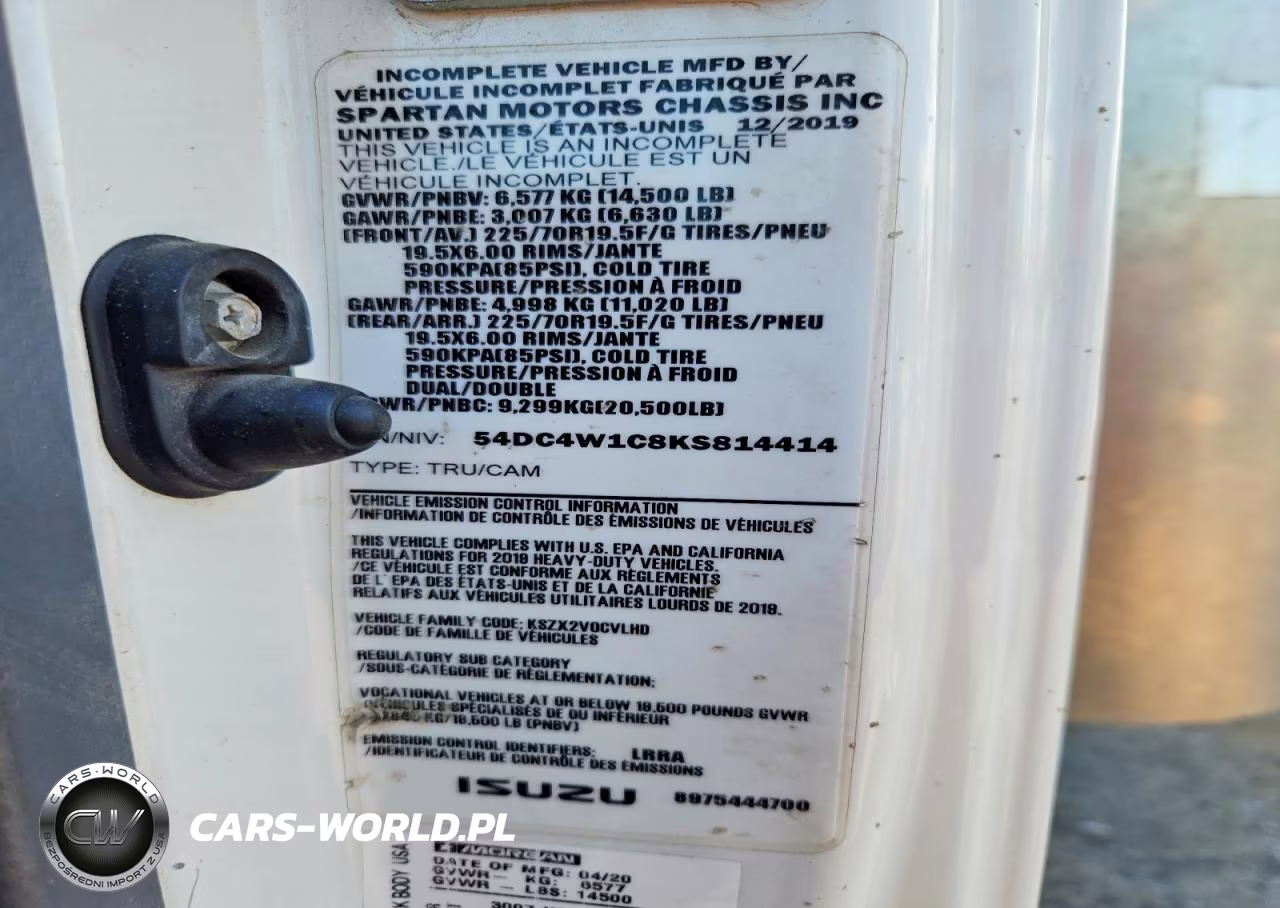 2019 Isuzu Npr Hd VIN:54DC4W1C8KS814414 - 12