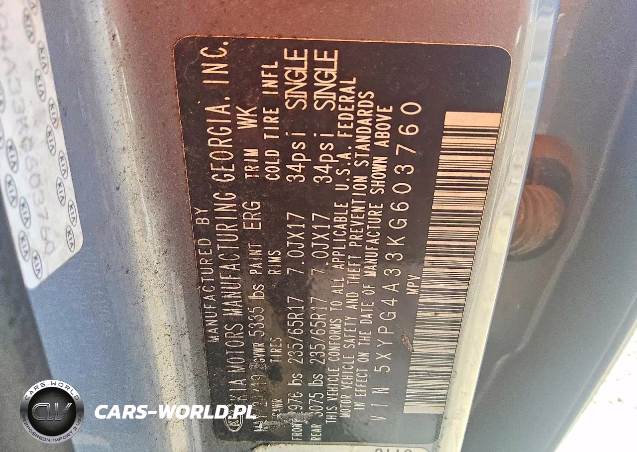 2019 Kia Sorento L VIN:5XYPG4A33KG603760 - 13