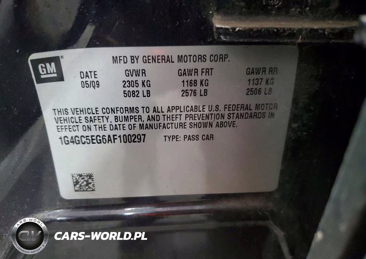 2010 Buick Lacrosse Cxl VIN:1G4GC5EG6AF100297 - 12
