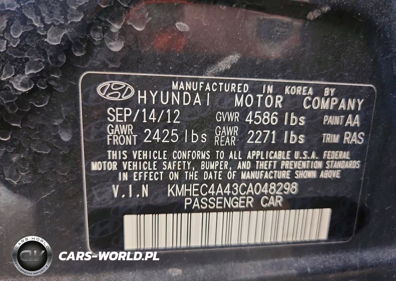 2012 Hyundai Sonata Hybrid VIN:KMHEC4A43CA048298 - 12