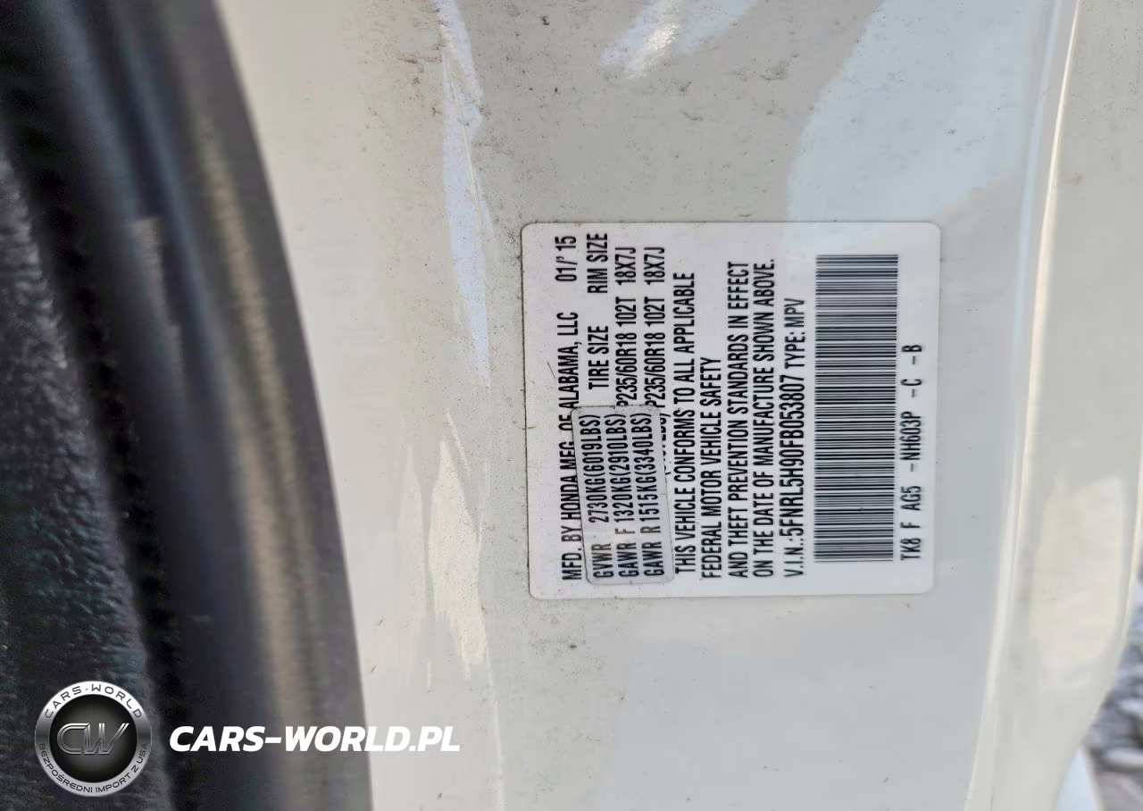 2015 Honda Odyssey Touring VIN:5FNRL5H90FB053807 - 13
