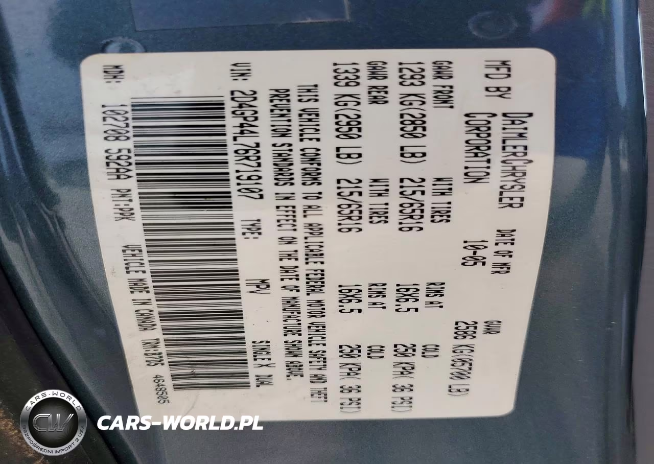 2006 Dodge Grand Caravan Sxt VIN:2D4GP44L76R719107 - 13