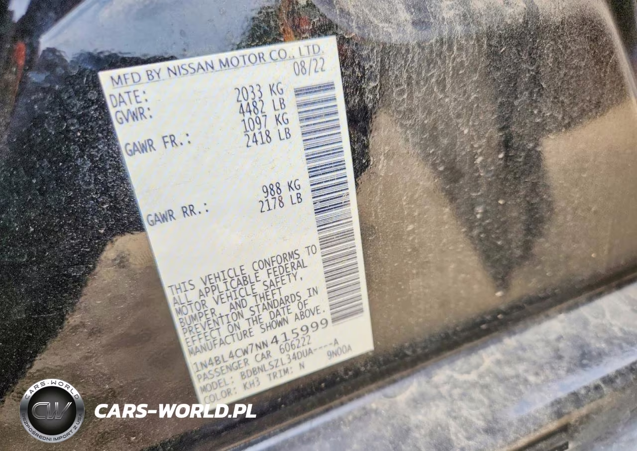 2022 Nissan Altima Sr VIN:1N4BL4CW7NN415999 - 24