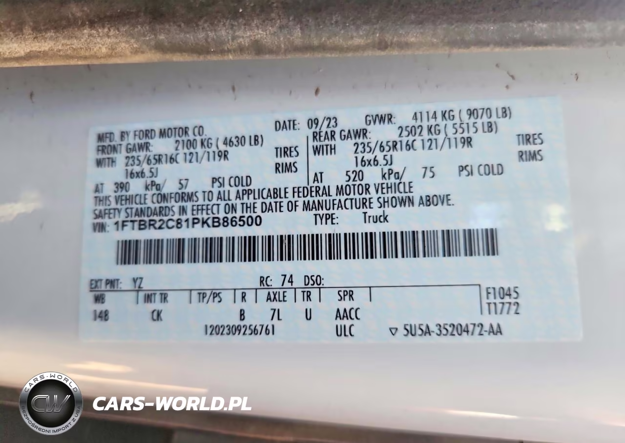 2023 Ford Transit T-250 VIN:1FTBR2C81PKB86500 - 26