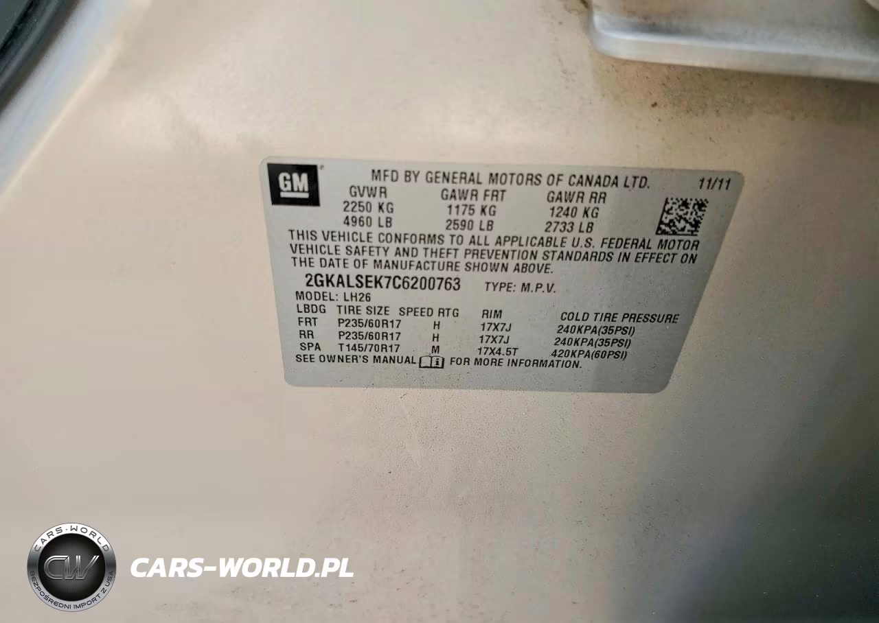 2012 GMC TERRAIN SL SLE VIN:2GKALSEK7C6200763 - 13