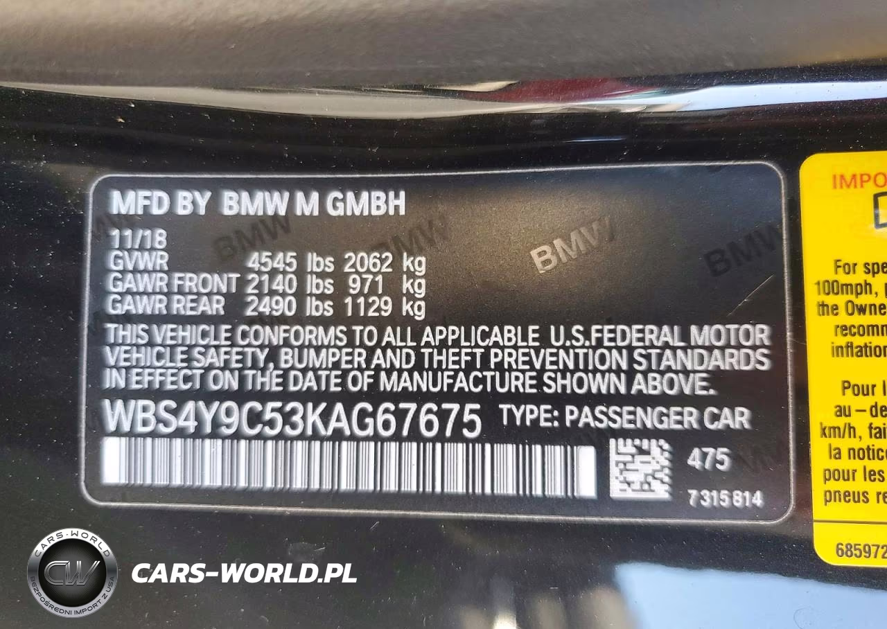 2019 BMW M4 VIN:WBS4Y9C53KAG67675 - 12