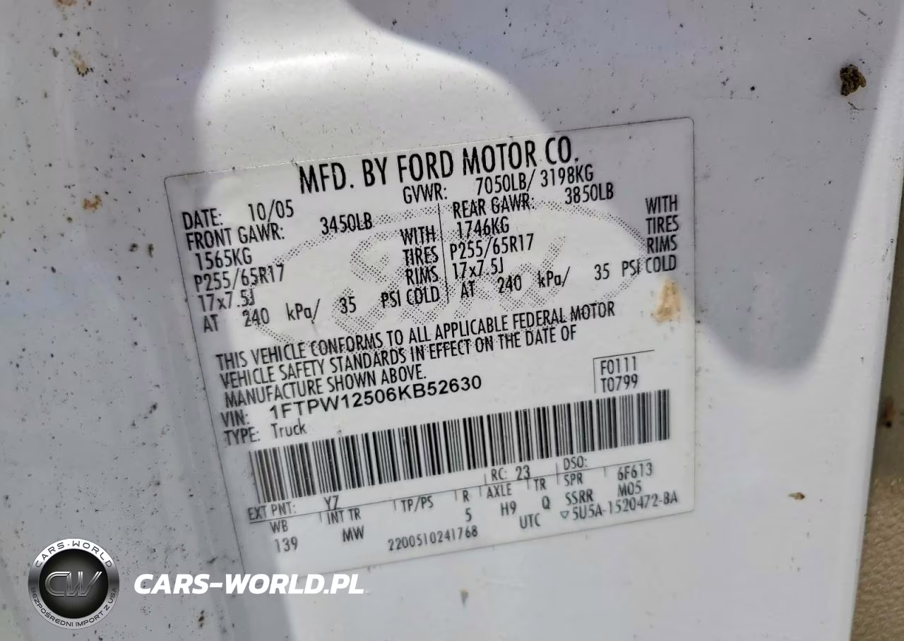 2005 Ford F-150 VIN:1FTPW12506KB52630 - 13
