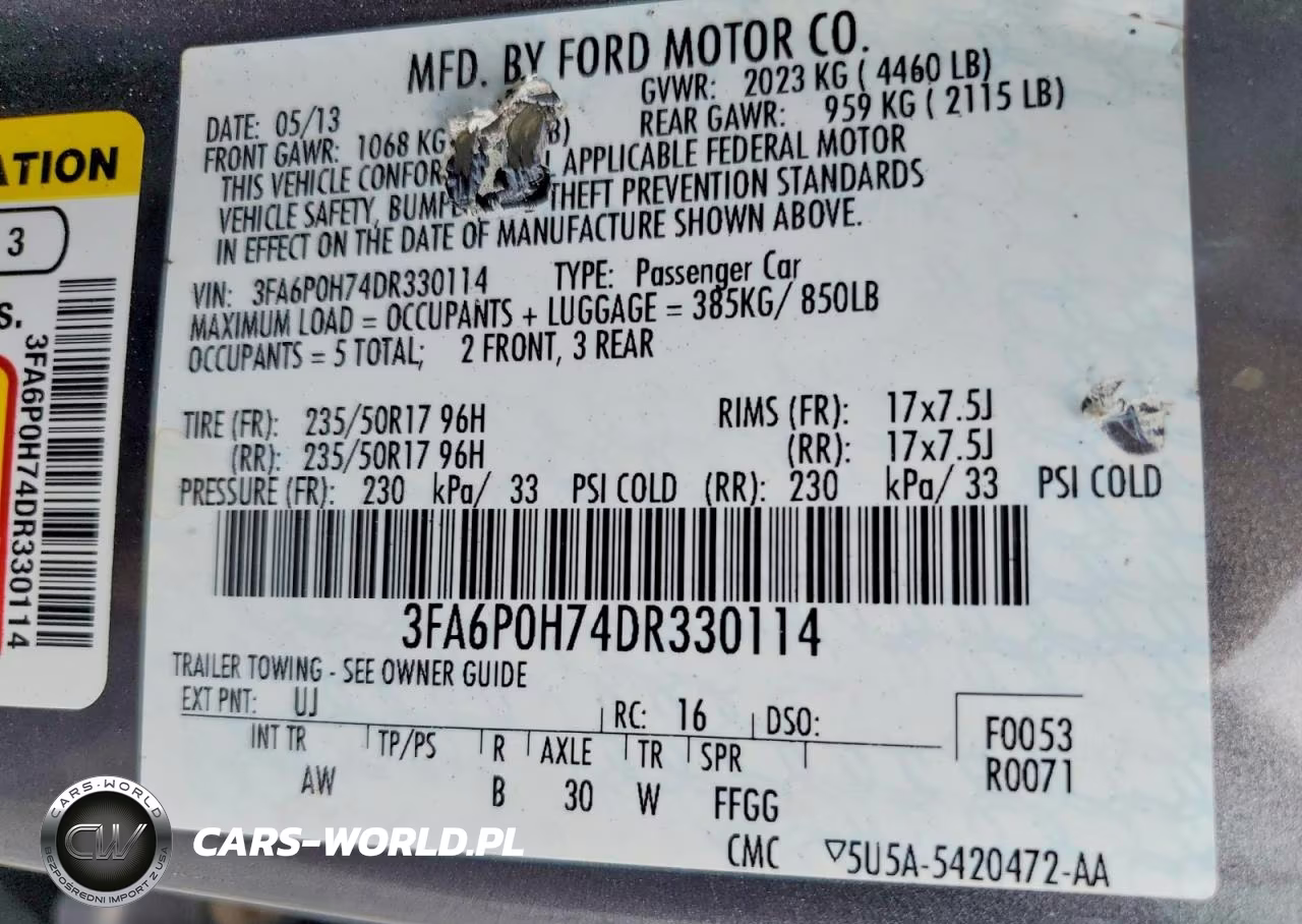 2013 Ford Fusion Se VIN:3FA6P0H74DR330114 - 12