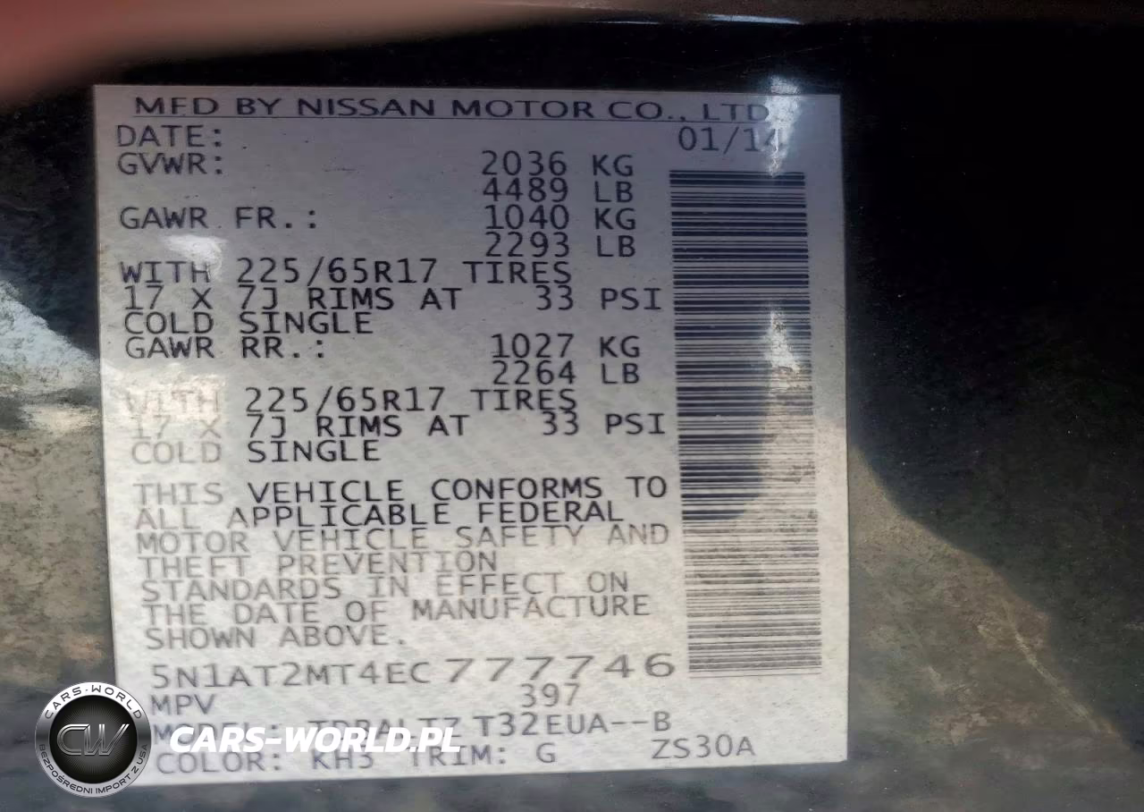 2014 Nissan Rogue Sv VIN:5N1AT2MT4EC777746 - 13