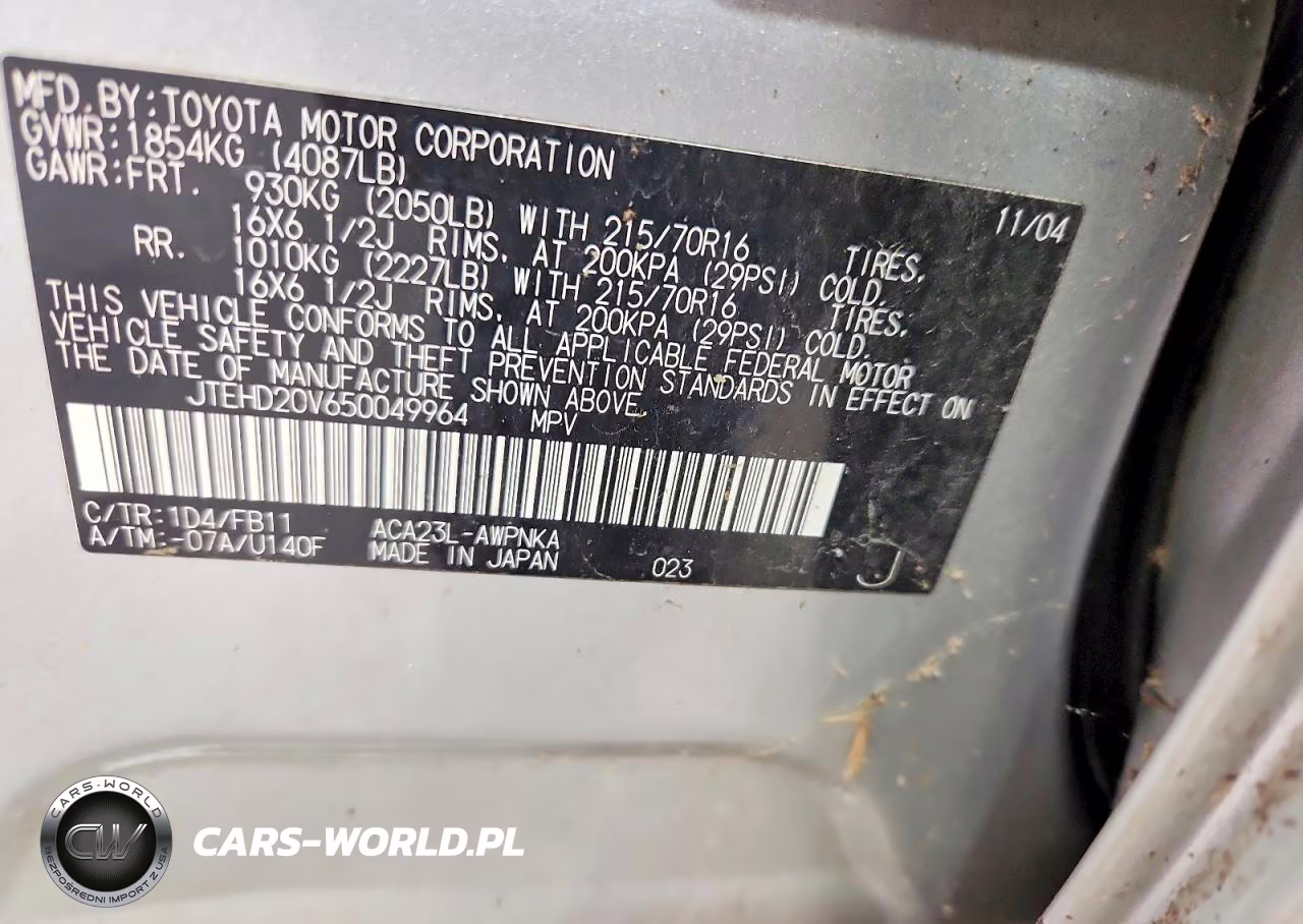 2005 Toyota Rav4 Base VIN:JTEHD20V650049964 - 12