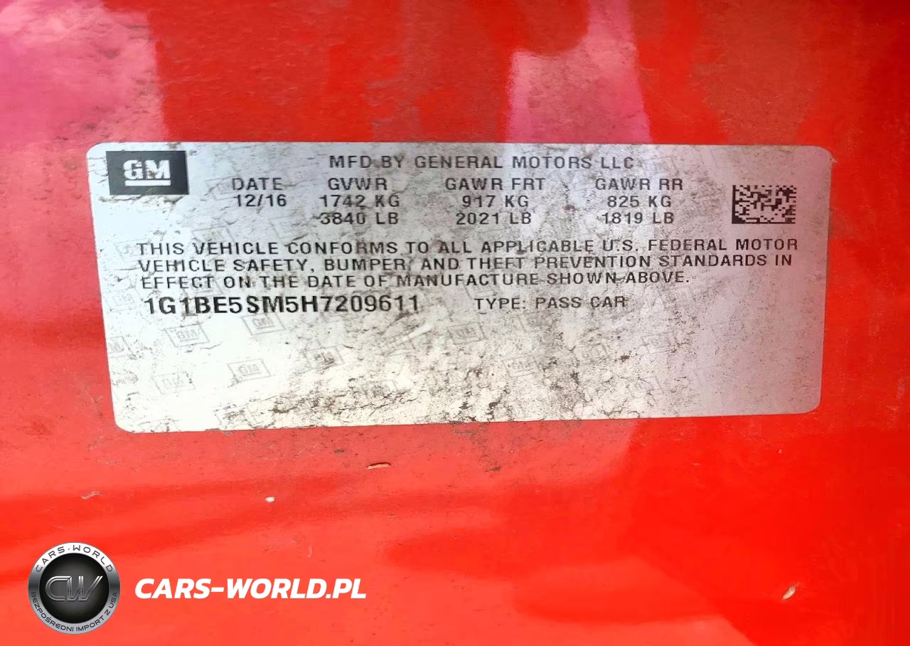 2017 Chevrolet Cruze Lt VIN:1G1BE5SM5H7209611 - 12