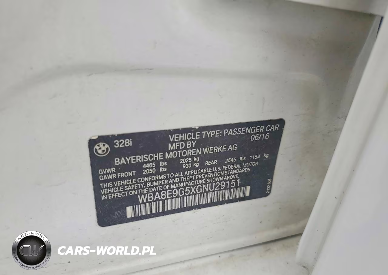 2016 BMW 328 I Sulev VIN:WBA8E9G5XGNU29151 - 12