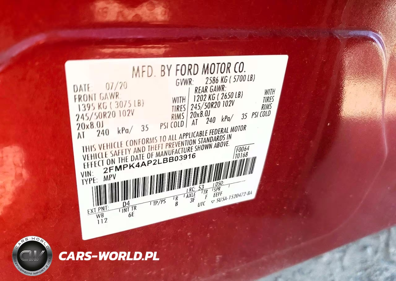 2020 Ford Edge St VIN:2FMPK4AP2LBB03916 - 13