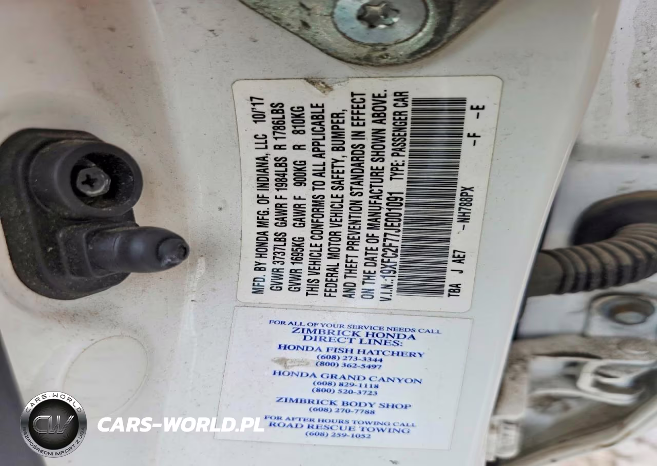 2018 Honda Civic Ex VIN:19XFC2F77JE001091 - 12