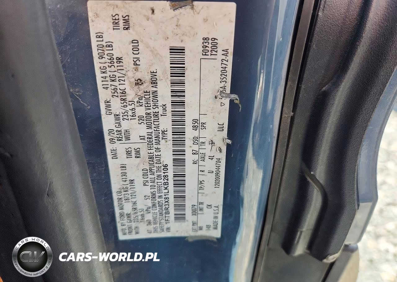 2020 Ford Transit 250 Delivery Van VIN:1FTBR3X81LKB28106 - 13