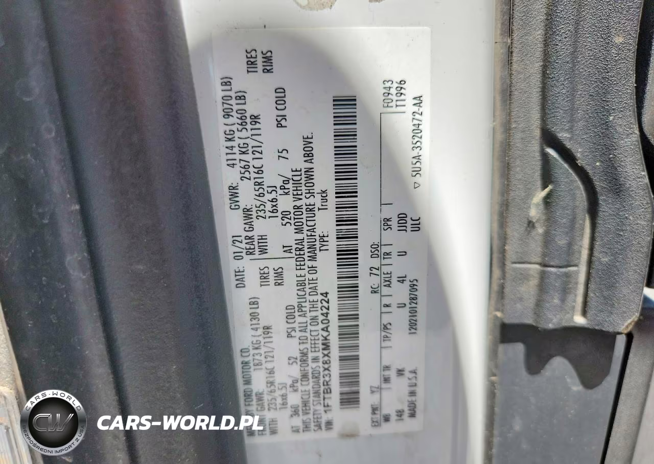 2021 Ford Transit T-250 VIN:1FTBR3X8XMKA04224 - 13