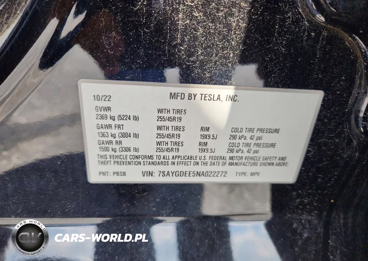2022 Tesla Model Y VIN:7SAYGDEE5NA022272 - 12