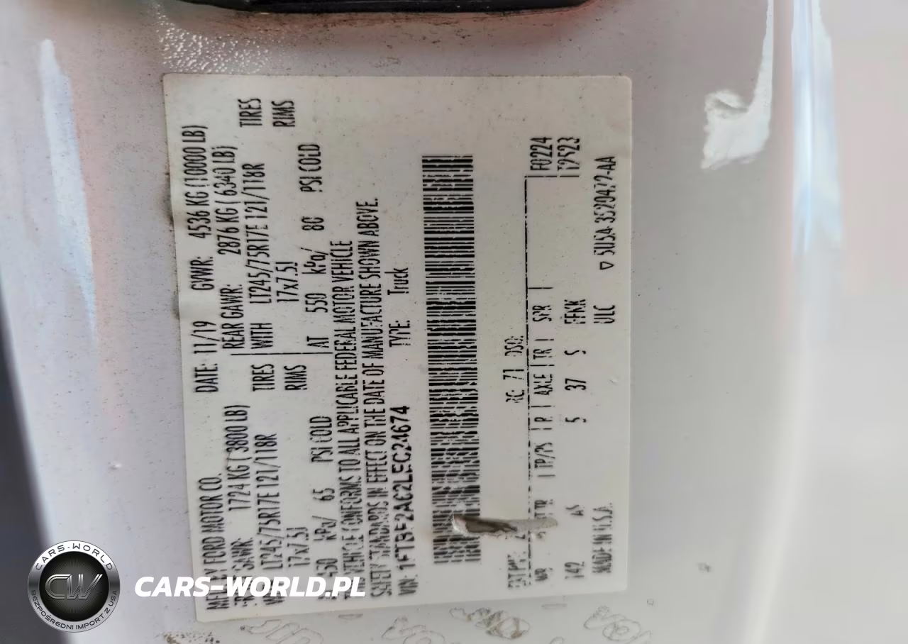 2020 Ford F250 Super Duty VIN:1FTBF2A62LEC24674 - 12