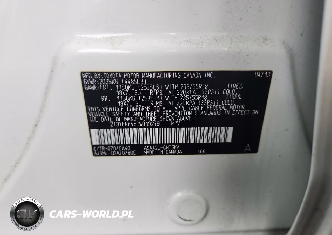 2013 Toyota Rav4 Limited VIN:2T3YFREV5DW019249 - 13