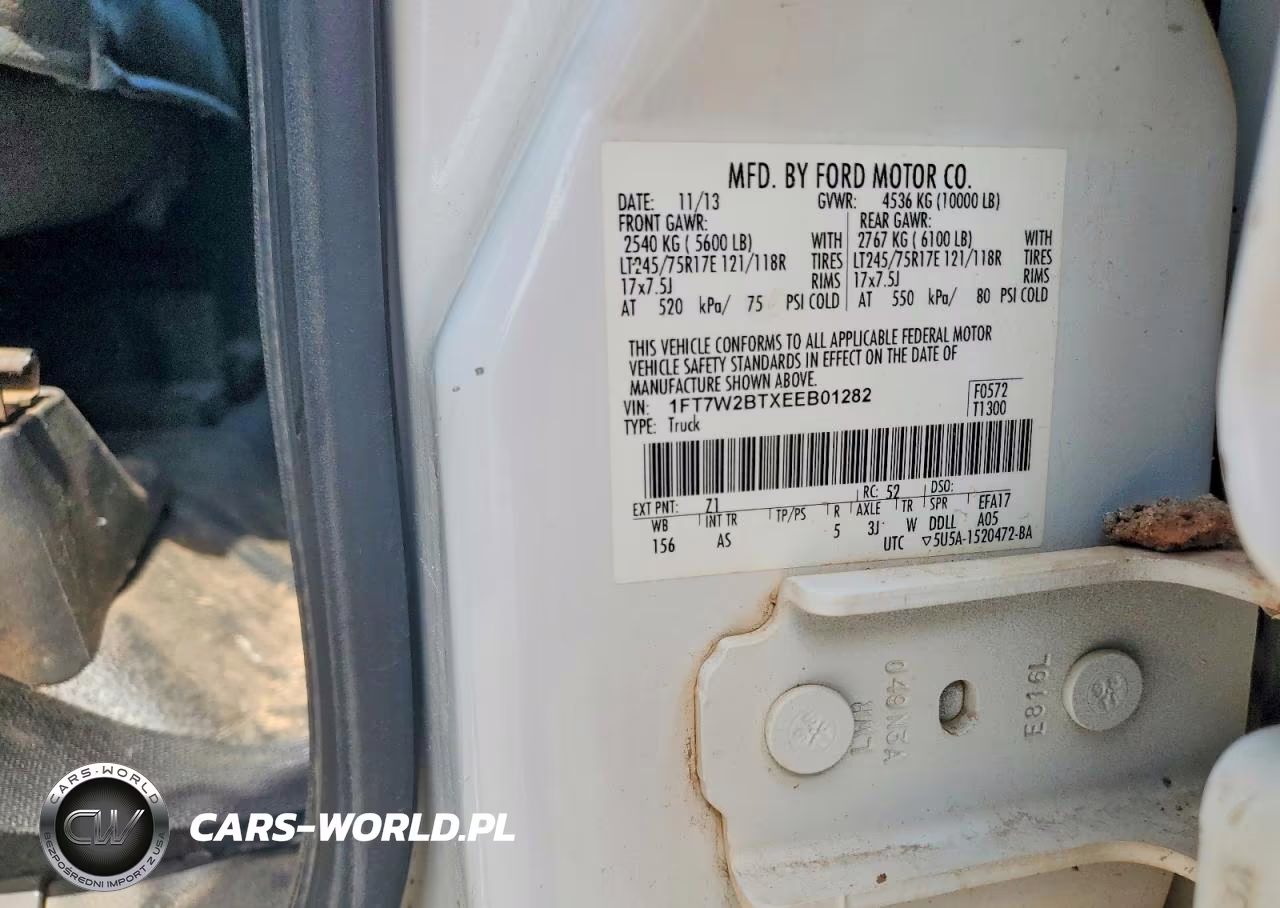 2014 Ford F250 Super Duty VIN:1FT7W2BTXEEB01282 - 12