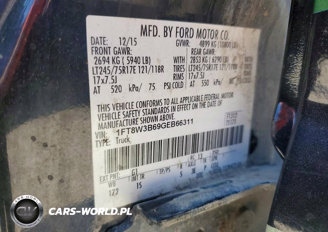 2016 Ford F350 Super Duty VIN:1FT8W3B69GEB66311 - 12
