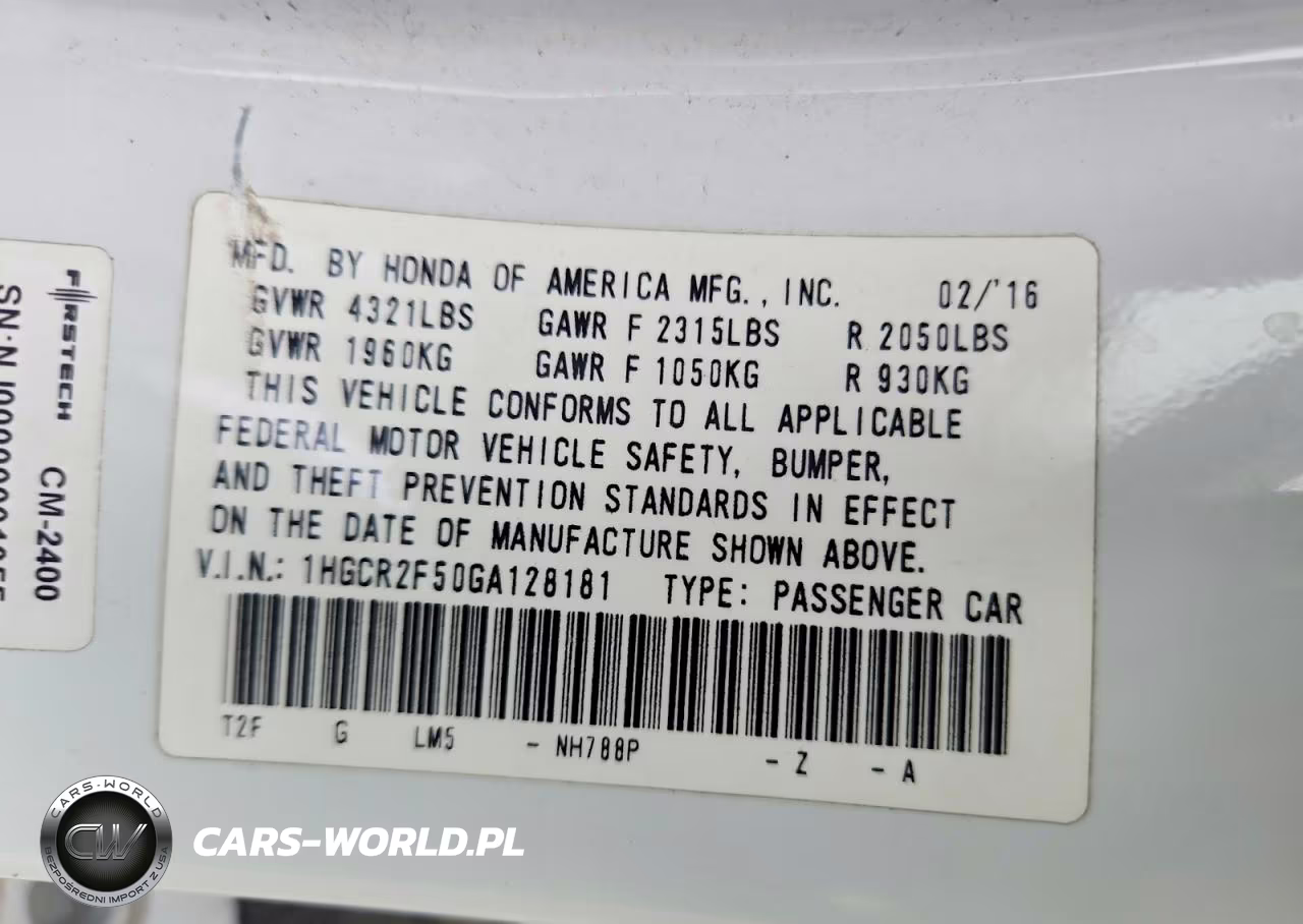 2016 Honda Accord Sport VIN:1HGCR2F50GA128181 - 13