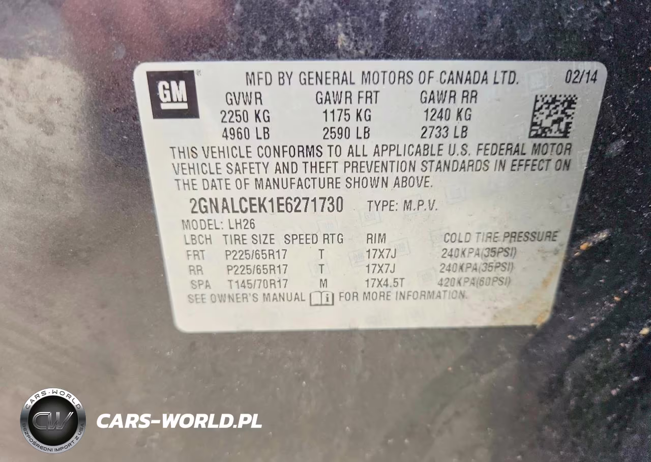 2014 Chevrolet Equinox Lt VIN:2GNALCEK1E6271730 - 13