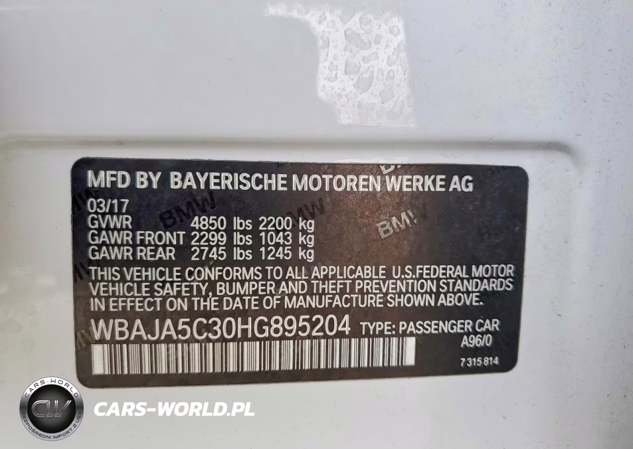 2017 BMW 530 I VIN:WBAJA5C30HG895204 - 12