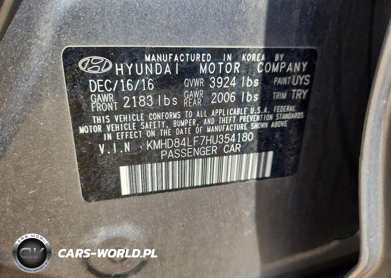 2017 Hyundai Elantra Value Edition VIN:KMHD84LF7HU354180 - 12