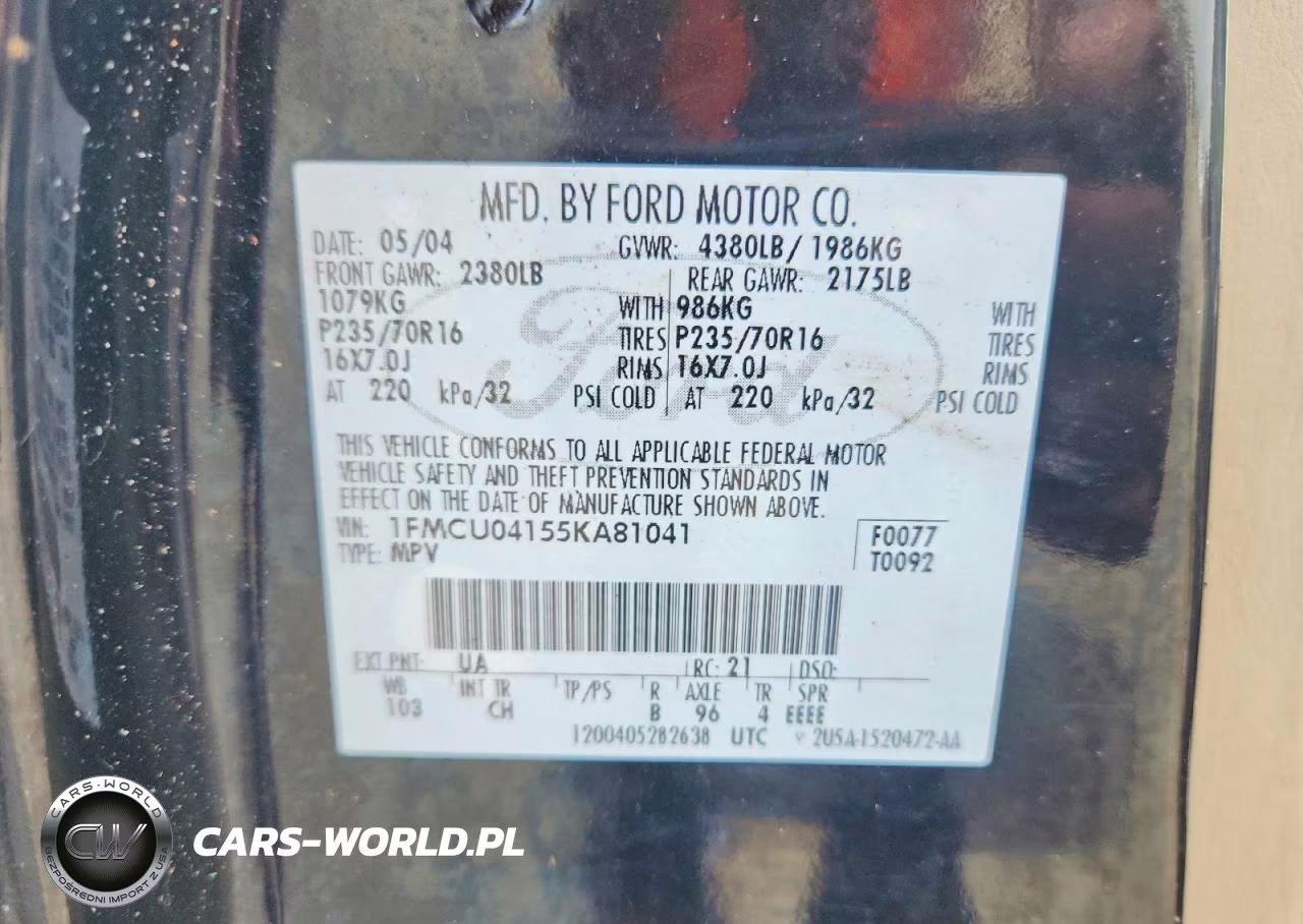 2005 Ford Escape Limited VIN:1FMCU04155KA81041 - 14