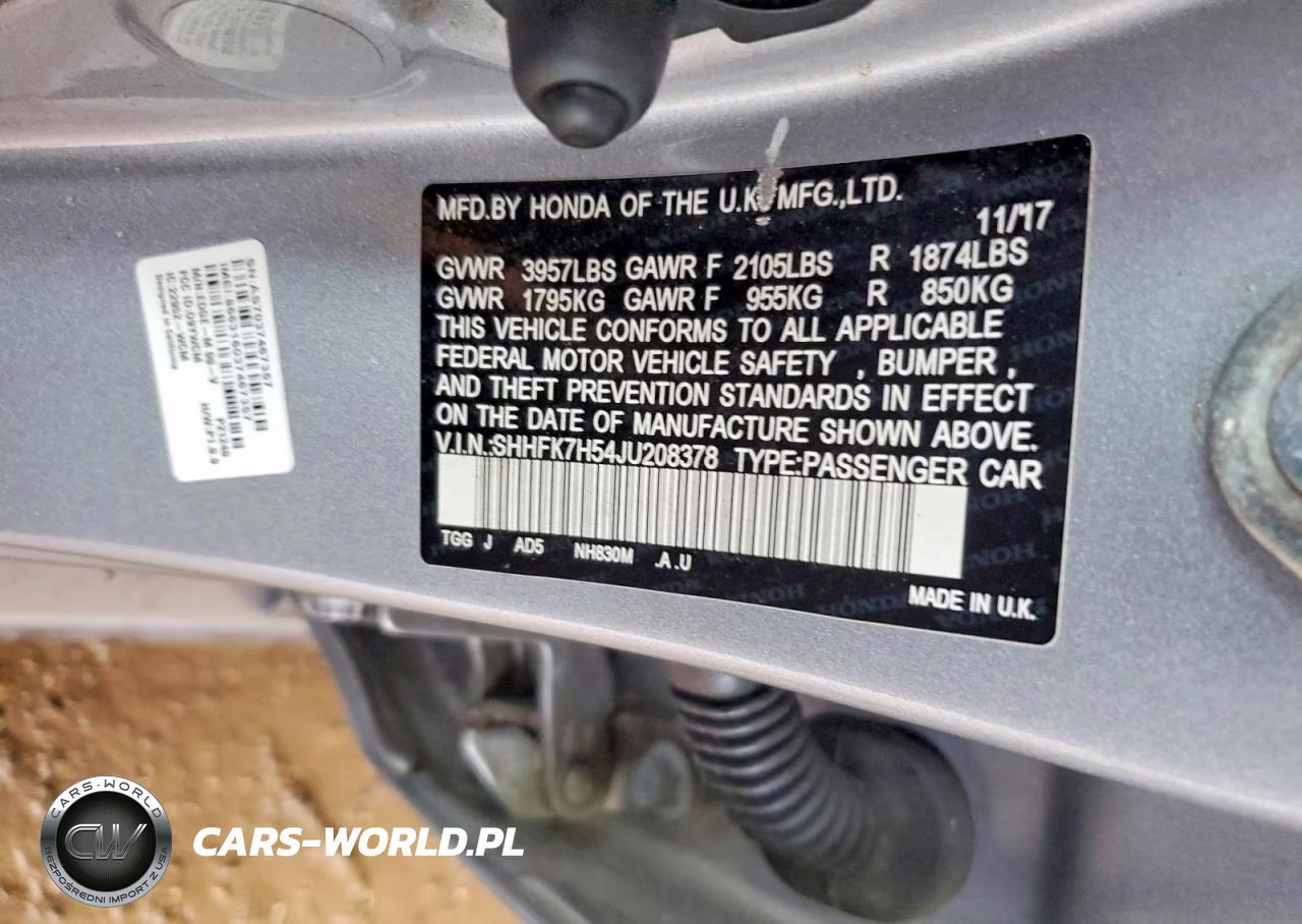 2018 Honda Civic Ex VIN:SHHFK7H54JU208378 - 12
