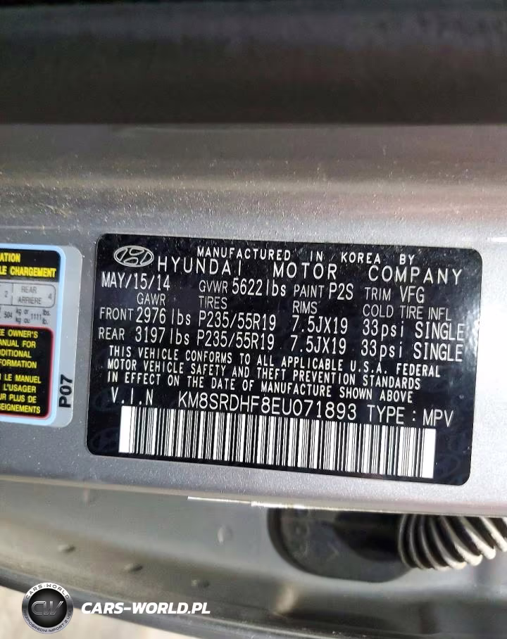 2014 Hyundai Santa Fe Limited VIN:KM8SRDHF8EU071893 - 13