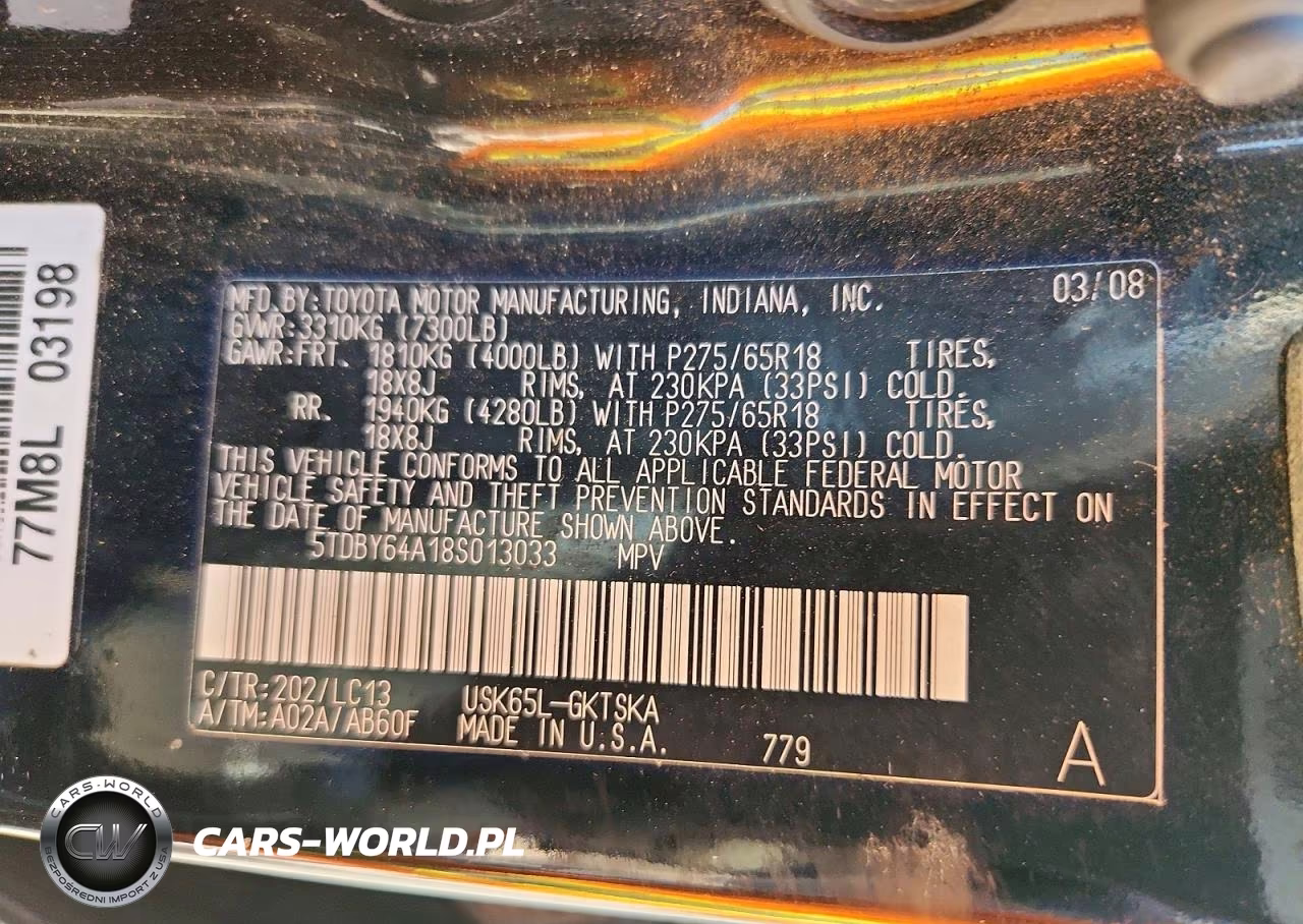 2008 Toyota Sequoia Sr5 VIN:5TDBY64A18S013033 - 13