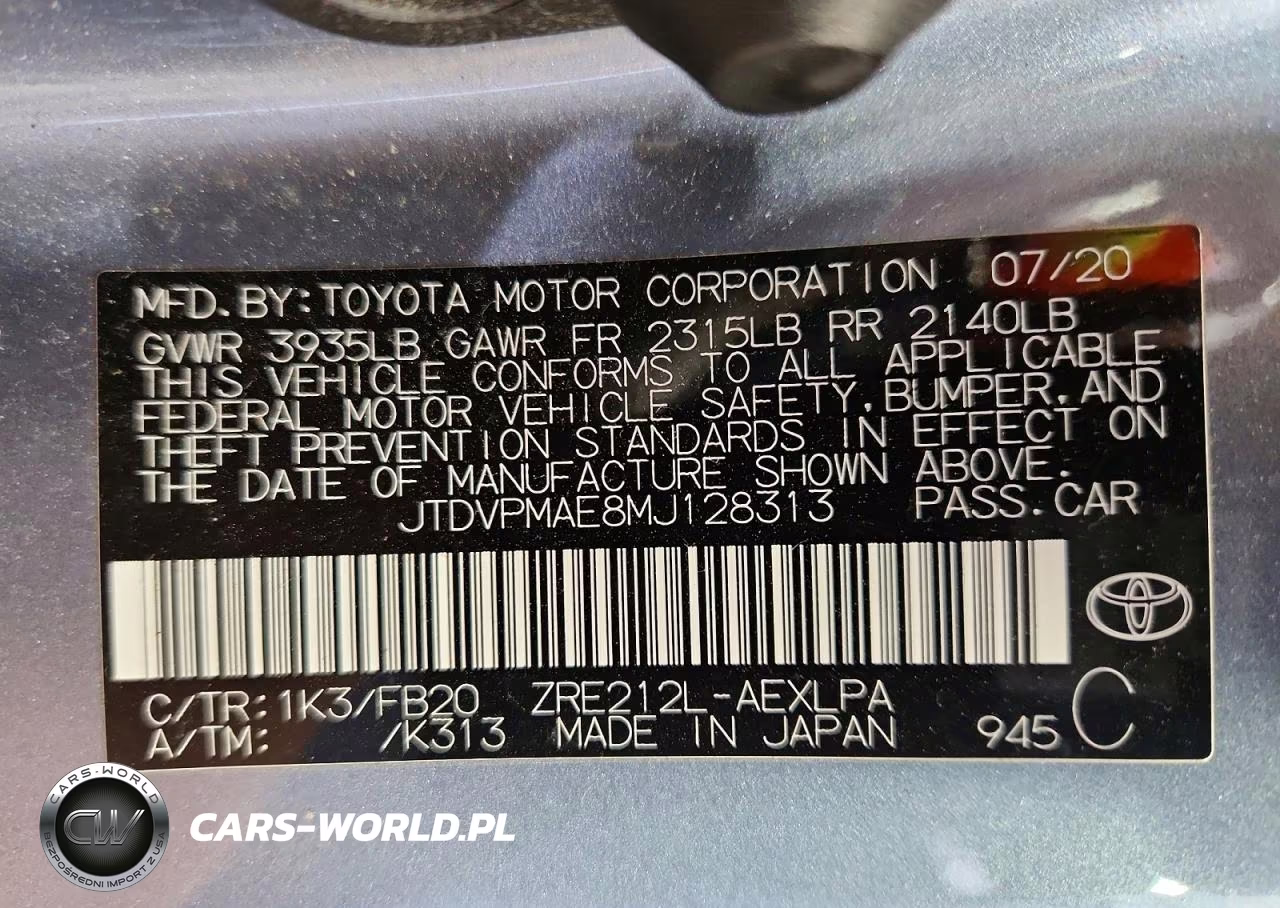 2021 Toyota Cor L-Le-L VIN:JTDVPMAE8MJ128313 - 12