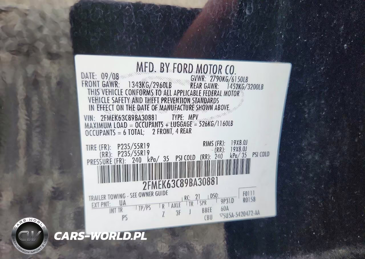 2009 Ford Flex Limited VIN:2FMEK63C89BA30881 - 13