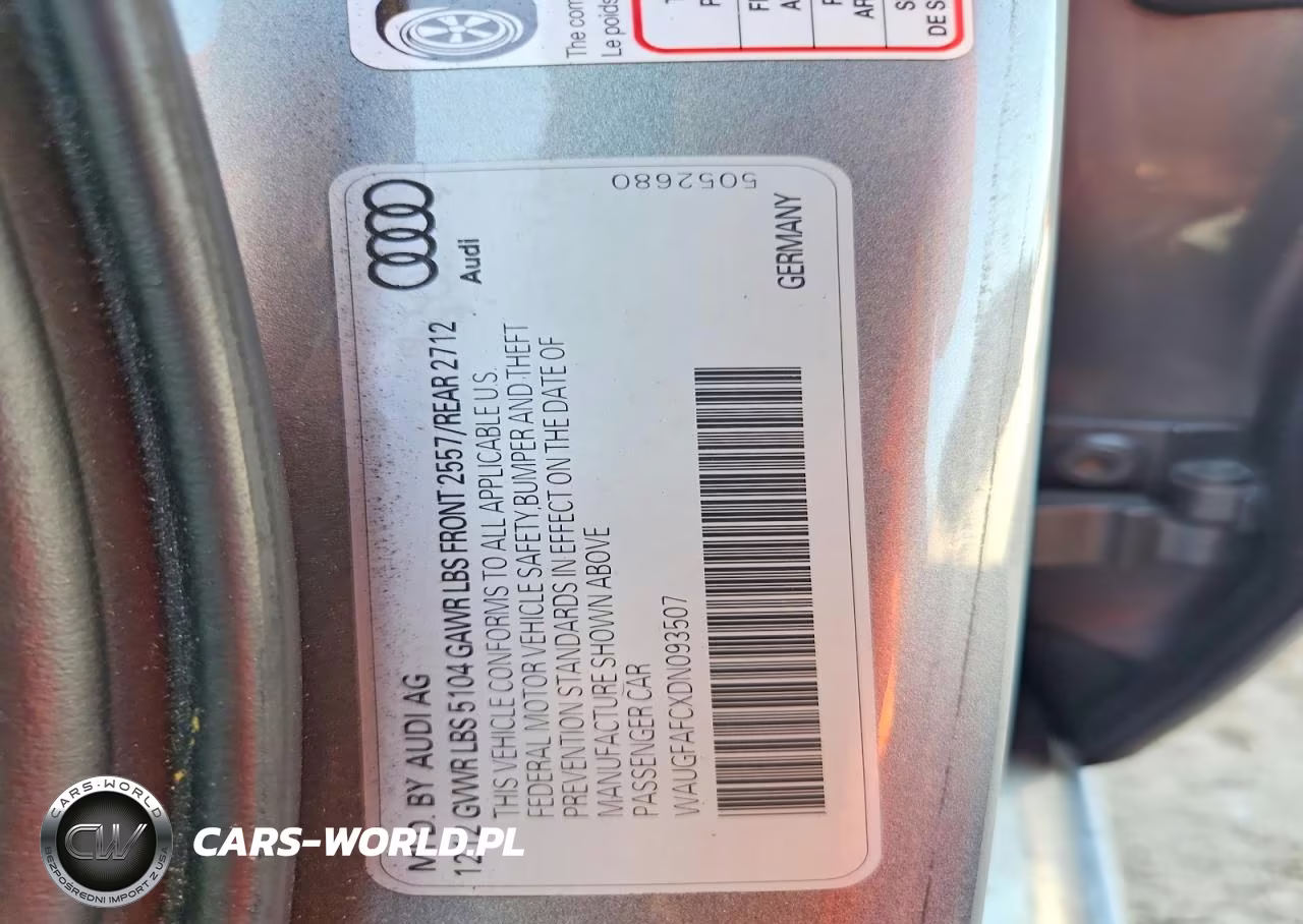 2013 Audi A6 VIN:WAUGFAFCXDN093507 - 12