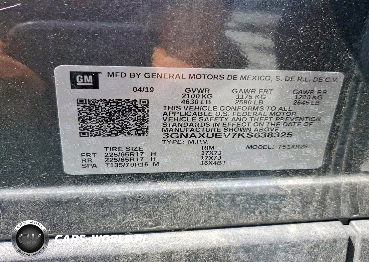 2019 Chevrolet Equinox Lt VIN:3GNAXUEV7KS638325 - 13
